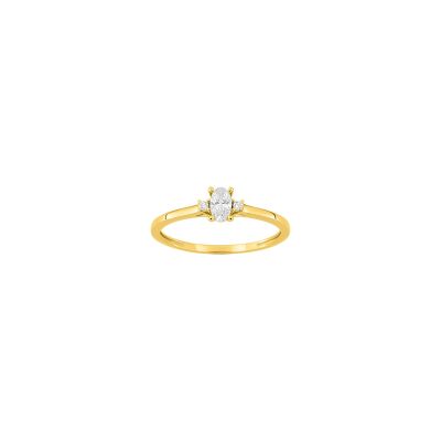 Bague en or jaune et diamant 0.22ct