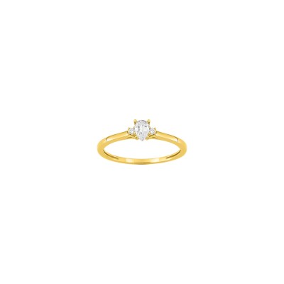 Bague en or jaune et diamant 0.21ct