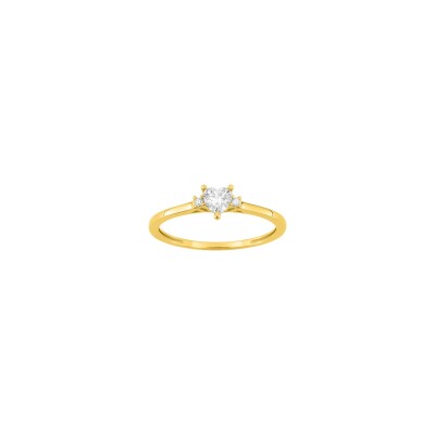 Bague en or jaune et diamant 0.21ct