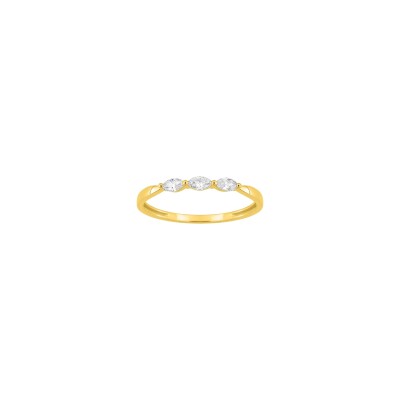 Bague en or jaune et diamant 0.19ct