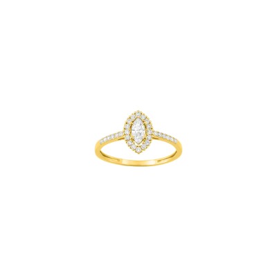 Bague en or jaune et diamant 0.42ct