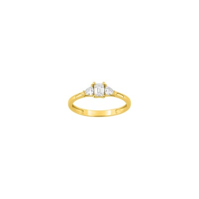 Bague en or jaune et diamant 0.43ct