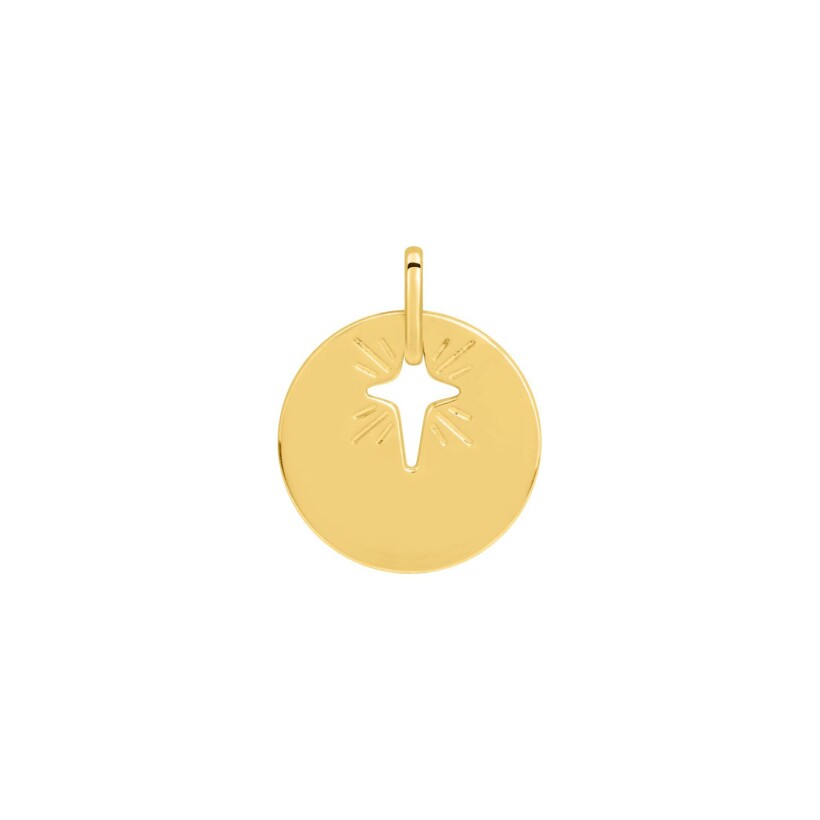 Médaille jeton motif croix en or jaune
