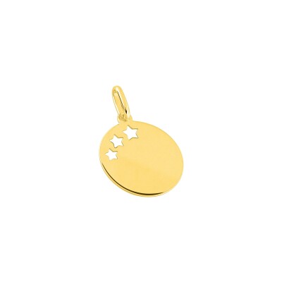 Pendentif jeton motif étoile en or jaune