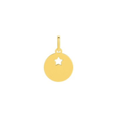 Pendentif jeton motif étoile en or jaune