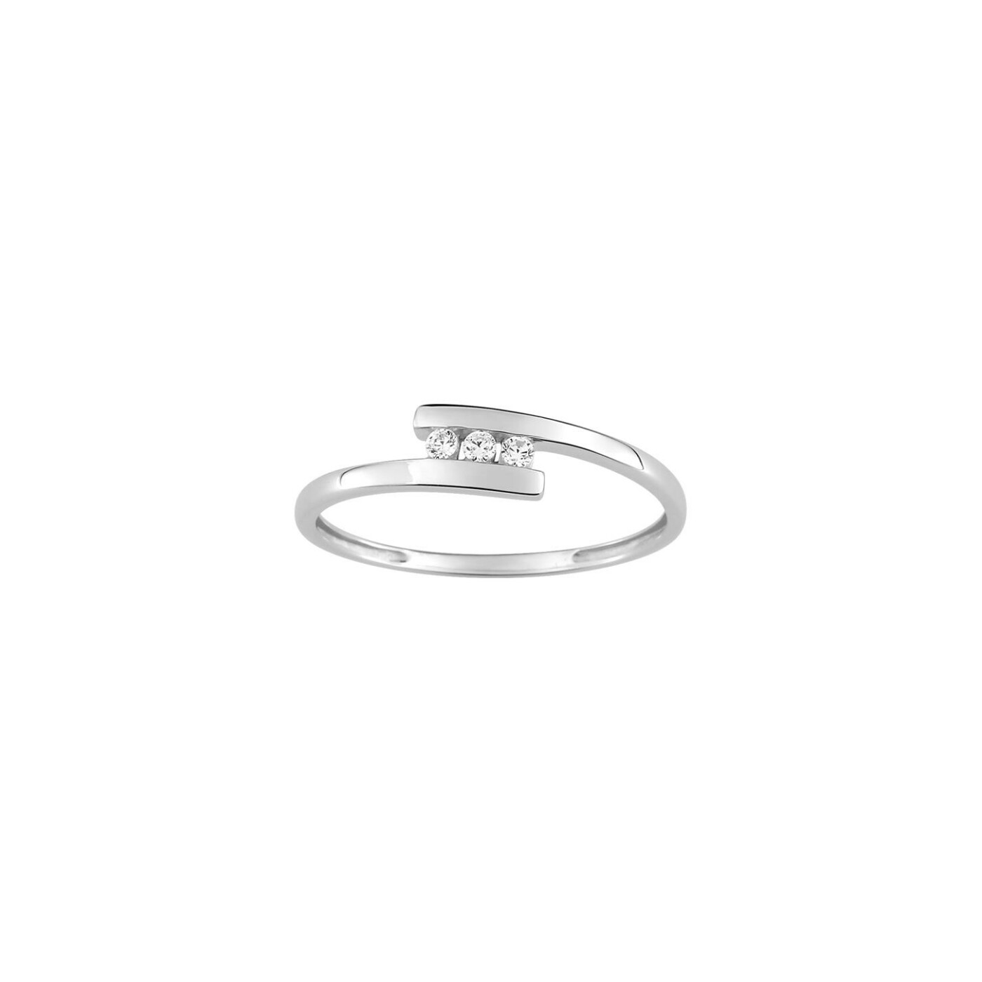 Bague en or blanc et diamant, 0.06ct