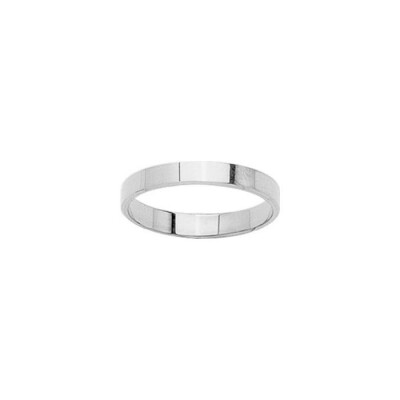 Alliance ruban en or blanc, 3mm