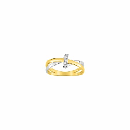 Bague en or blanc, or jaune et diamants