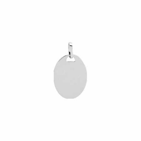 Pendentif plaque en or blanc