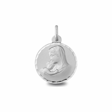 Médaille Marie en or blanc