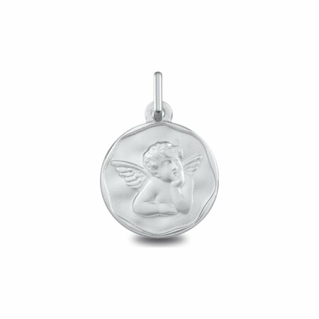 Médaille Ange en or blanc