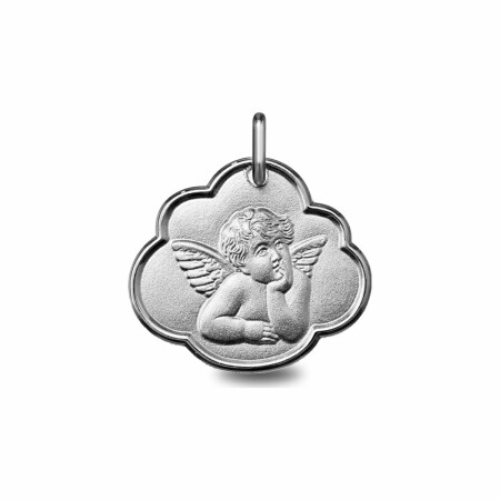 Médaille Ange en or blanc