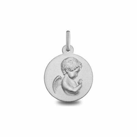 Médaille Ange en or blanc