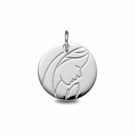 Médaille Marie en or blanc