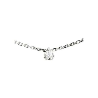 Collier serti 3 griffes en or blanc et diamant de 0.15ct