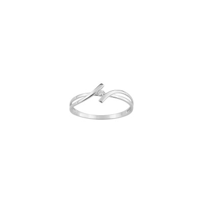 Bague en or blanc et diamant 0.01ct