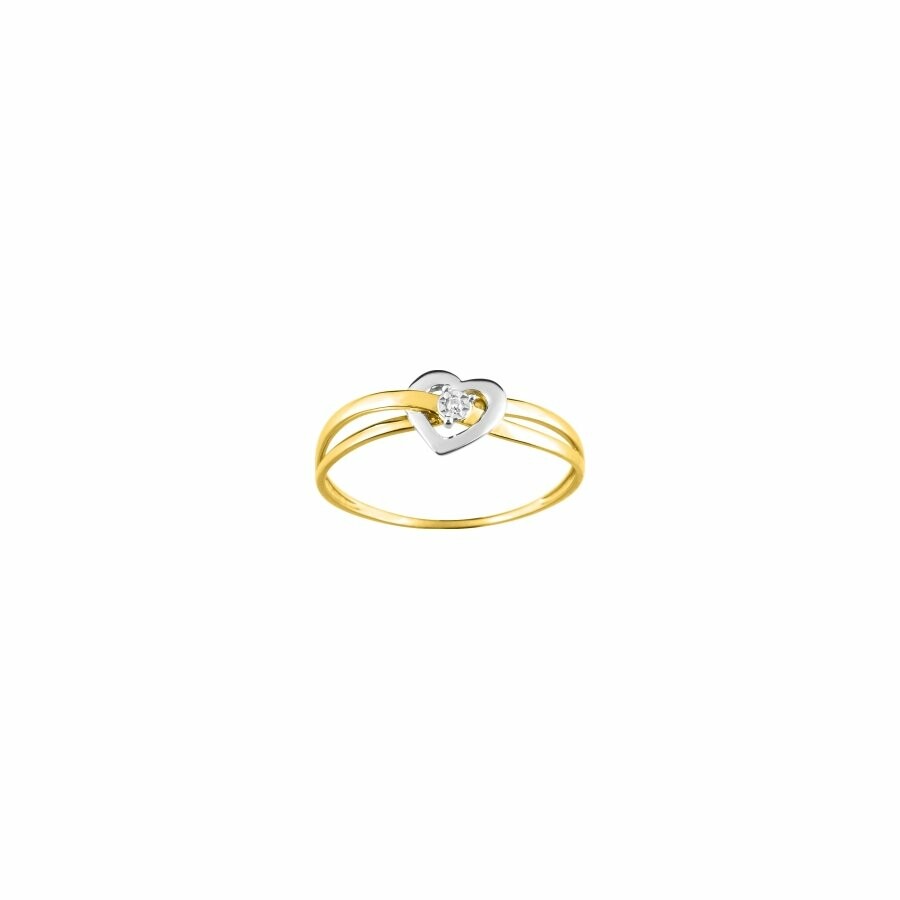 Bague en or blanc, or jaune et diamants