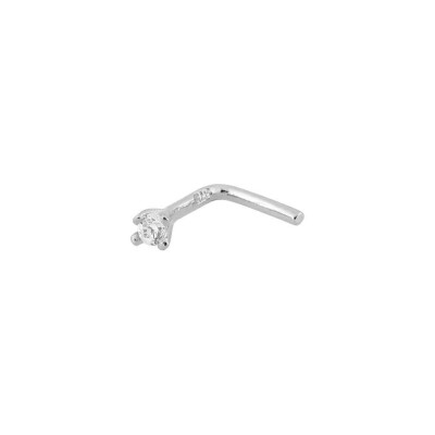 Piercing de nez en or blanc et diamant 0.01ct