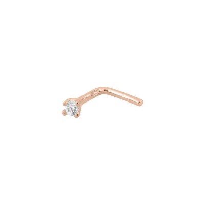 Piercing de nez en or rose et diamant 0.01ct
