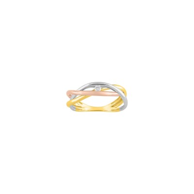 Bague en or jaune et diamant 0.04ct