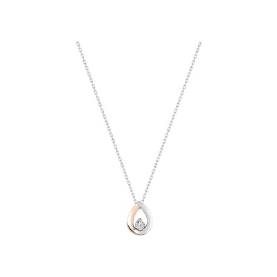 Collier en or blanc et diamant 0.02ct