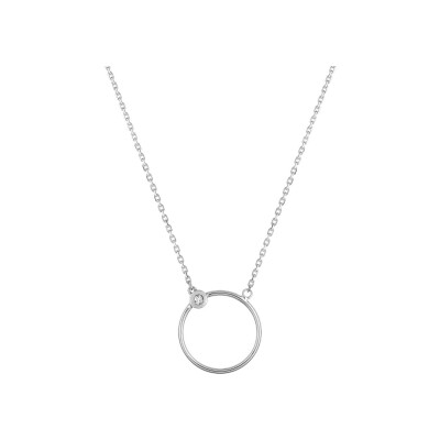 Collier en or blanc et diamant 0.01ct