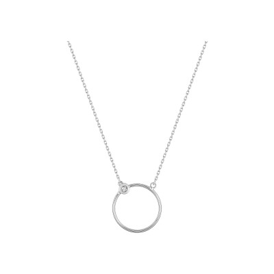 Collier en or blanc et diamant 0.01ct