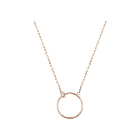 Collier en or rose et diamant 0.01ct