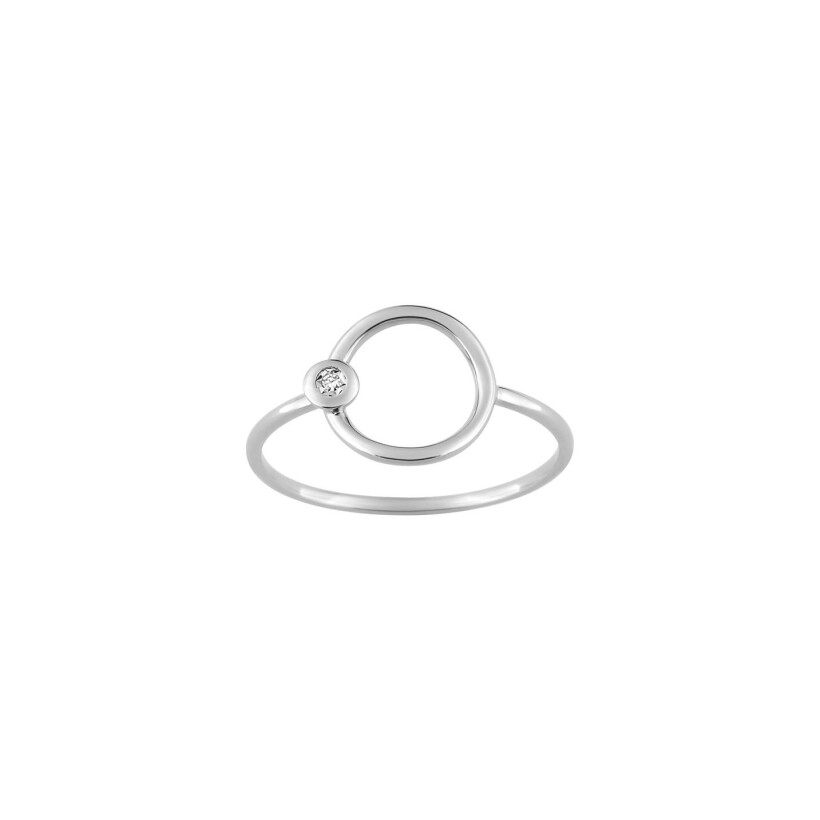 Bague en or blanc et diamant, 0.01ct