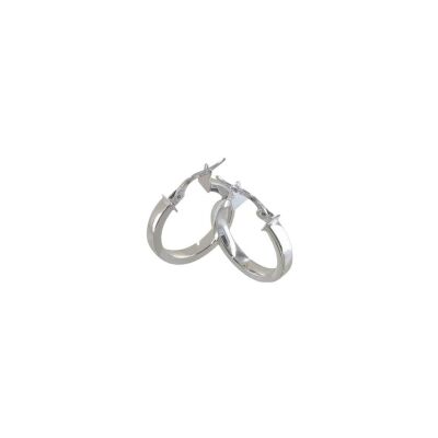 Boucles d'oreilles créoles ADLC en or blanc
