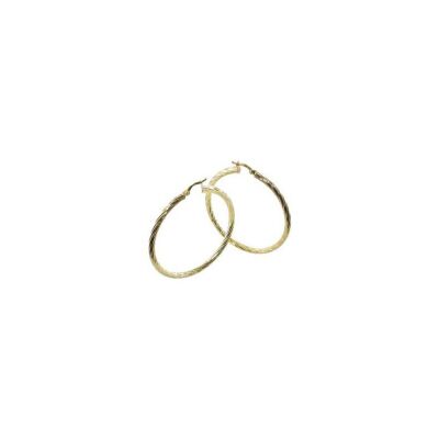 Boucles d'oreilles créoles torsadées ADLC en or jaune