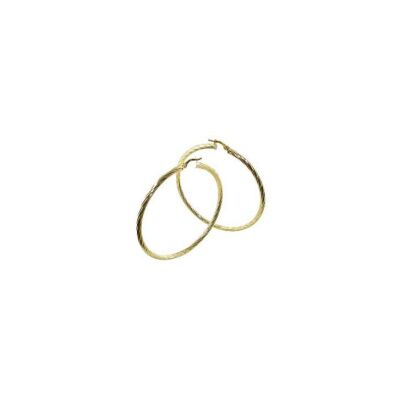 Boucles d'oreilles créoles torsadées ADLC en or jaune