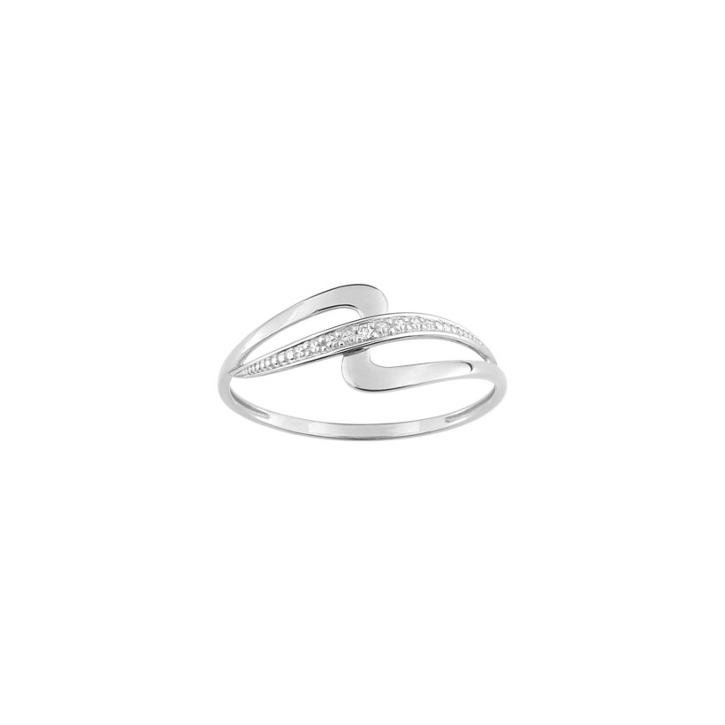 Bague en or blanc et diamant, 0.01ct