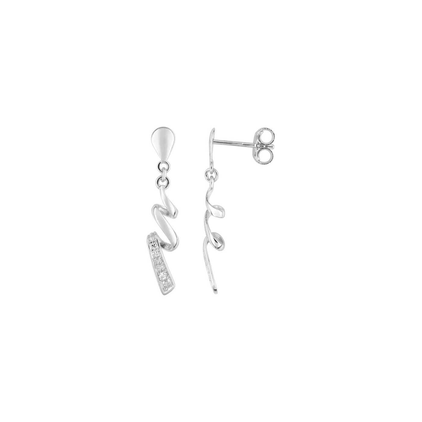 Boucles d'oreilles en or blanc et diamants