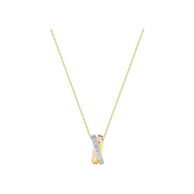 Collier en or jaune et diamant 0.02ct