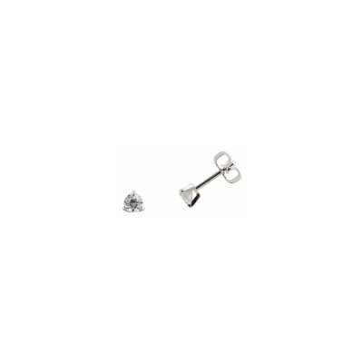 Boucles d'oreilles serti 3 griffes en or blanc et diamants de 0.30ct