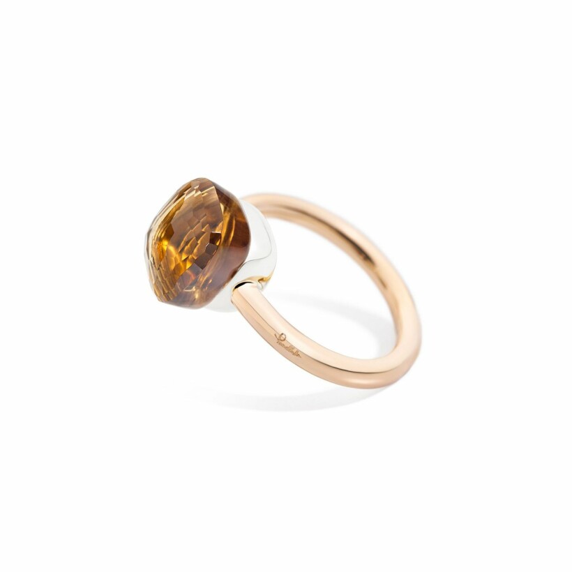 Pomellato Nudo ring, rose gold, white gold and Madeira quartz