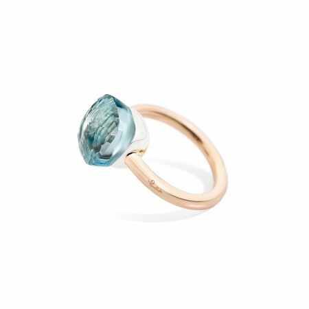 Pomellato Nudo Classic ring, rose gold, white gold and topaz