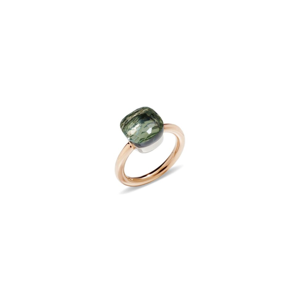 Pomellato Nudo ring, rose gold, white gold and prasiolite