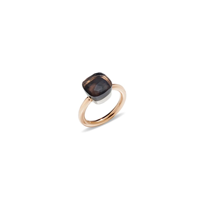 Pomellato Nudo ring, rose gold, white gold and smoky quartz