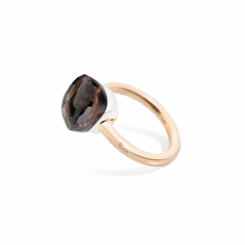 Pomellato Nudo ring, rose gold, white gold and smoky quartz