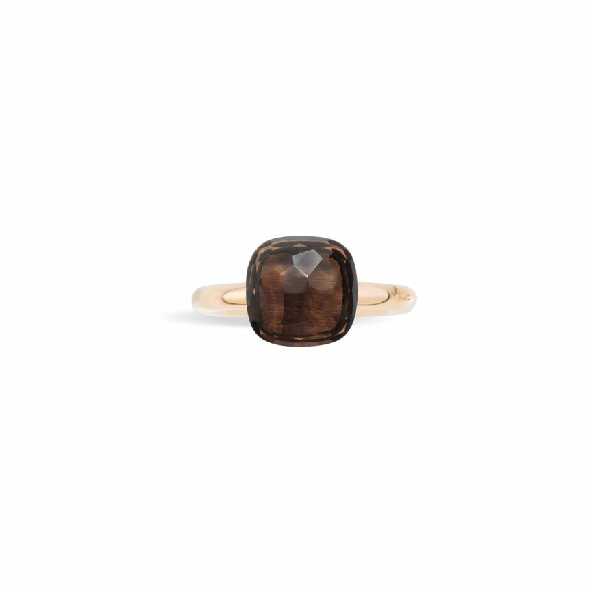 Pomellato Nudo ring, rose gold, white gold and smoky quartz