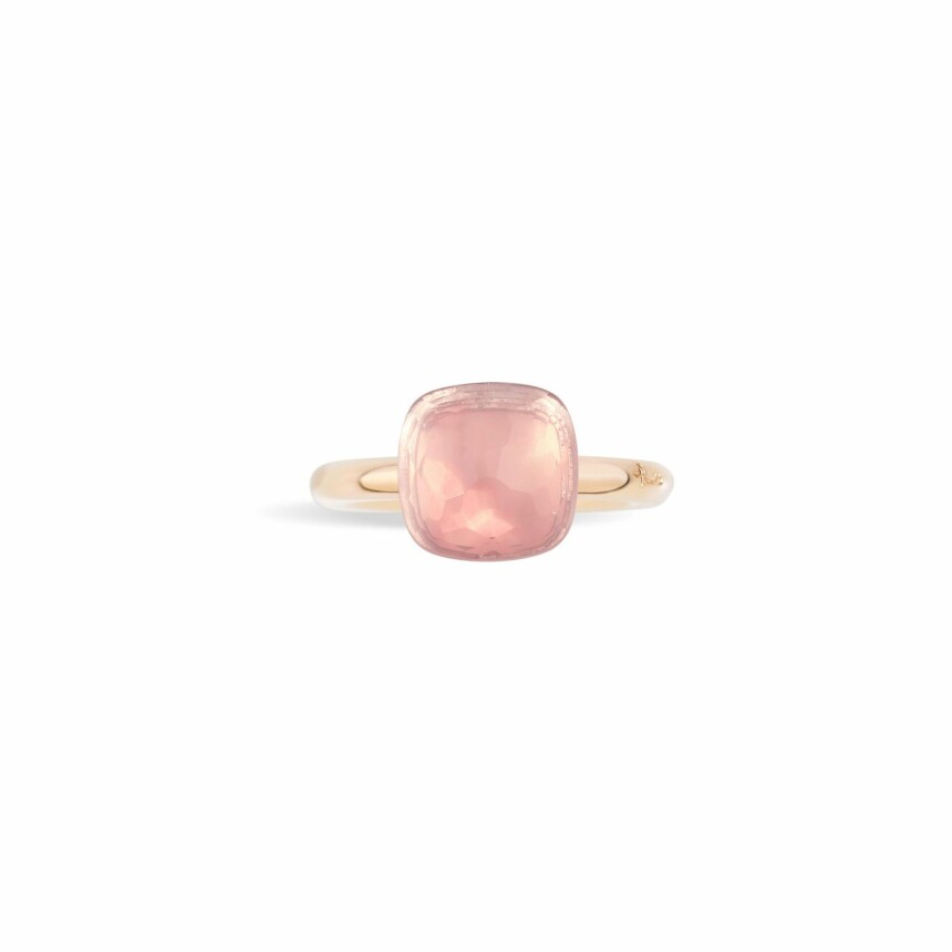Pomellato Nudo ring, rose gold, white gold and pink quartz