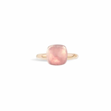 Pomellato Nudo Classic ring, rose gold, white gold and pink quartz