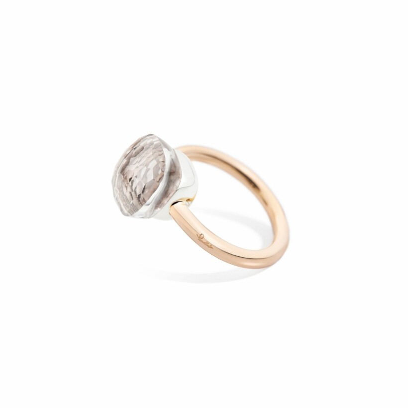 Pomellato Nudo ring, rose gold, white gold and white topaz