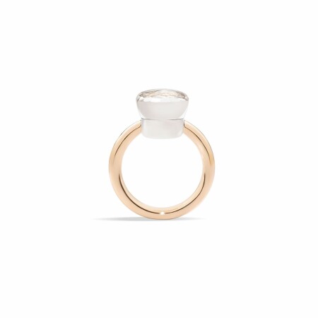 Pomellato Nudo Classic ring, rose gold, white gold and white topaz