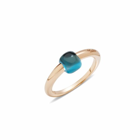 Bague Pomellato M'ama Non M'ama en or rose et topaze Blue London