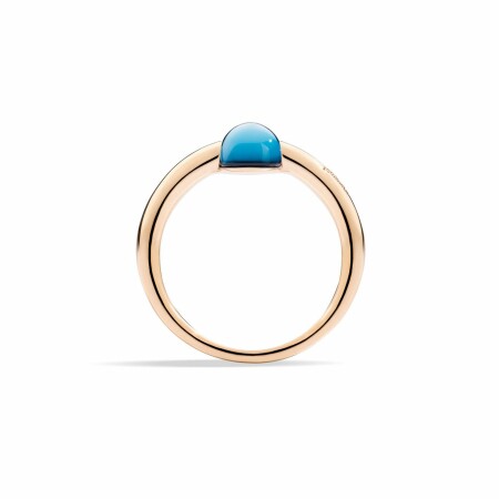 Bague Pomellato M'ama Non M'ama en or rose et topaze Blue London