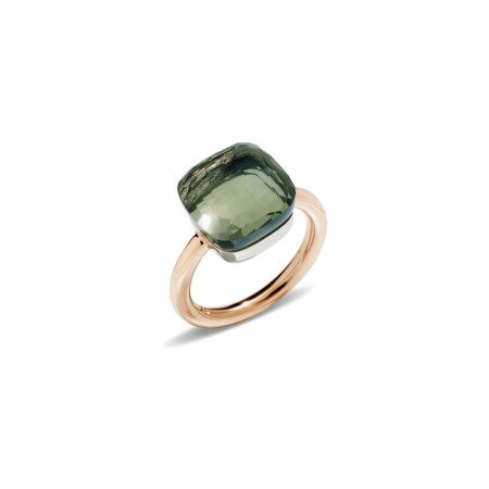 Pomellato Nudo Maxi ring, rose gold, white gold and prasiolite