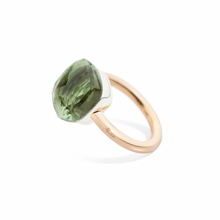 Pomellato Nudo Maxi ring, rose gold, white gold and prasiolite